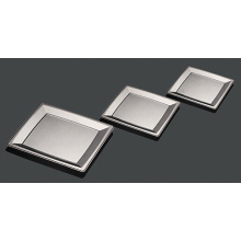 Hard Plastic Rectangular Party Silver Coating Plate